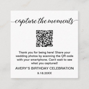 Capture the Moments QR Code Photo Sharing  Enclosure Card