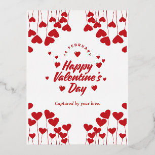 "Captured by Your Love" – Elegant Modern Valentine Foil Holiday Postcard