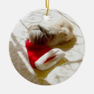Captured Santa Ceramic Ornament