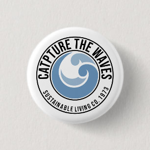 'Capturer les vagues' badge rond de 3 cm