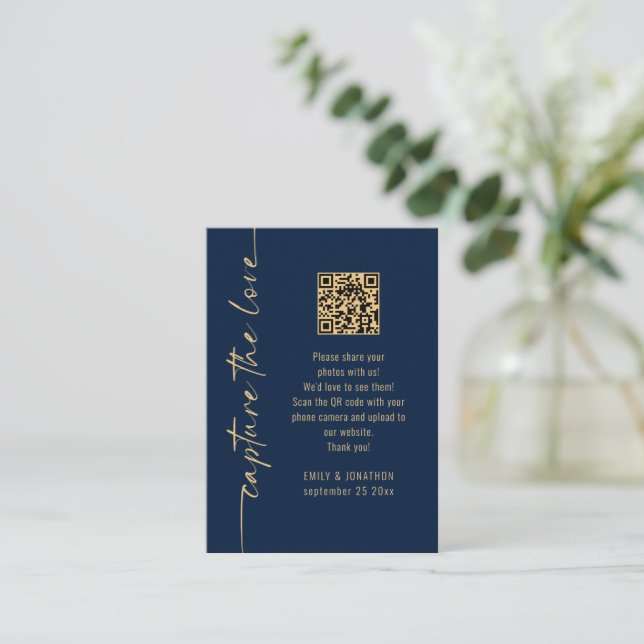 Capturez la carte de Mariage d'or Love QR Code Nav (Debout devant)