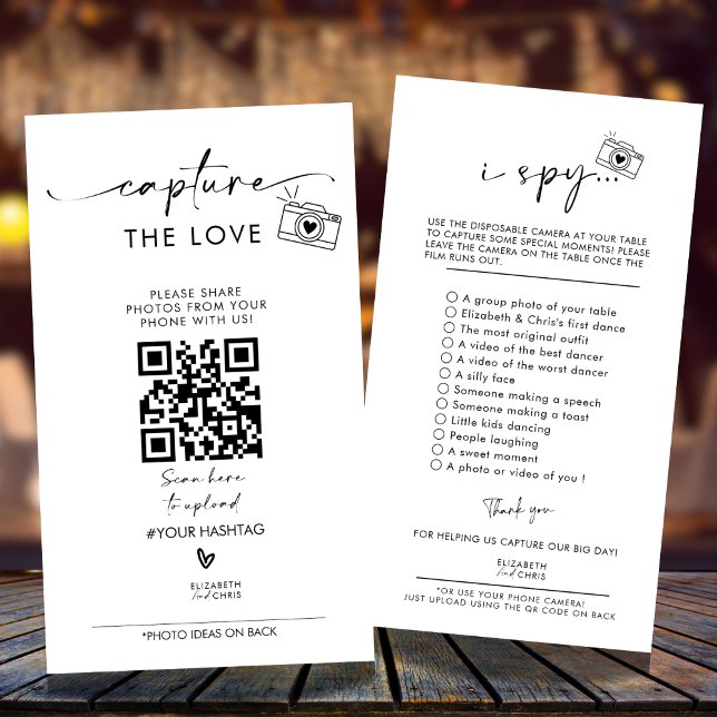 Capturez Le Love Photo I Spy Mariage Jeu Menu (Créateur téléchargé)
