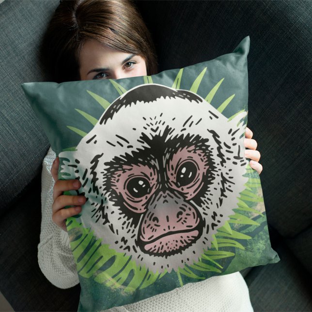 Capuchin Monkey Tropical Amazon Throw Pillow (Creator Uploaded)