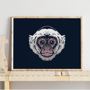 Capuchin Monkey Wall Print for Kids Room