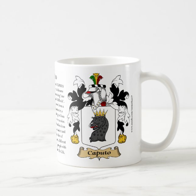 Caputo, the Origin, the Meaning and the Crest Coffee Mug (Right)