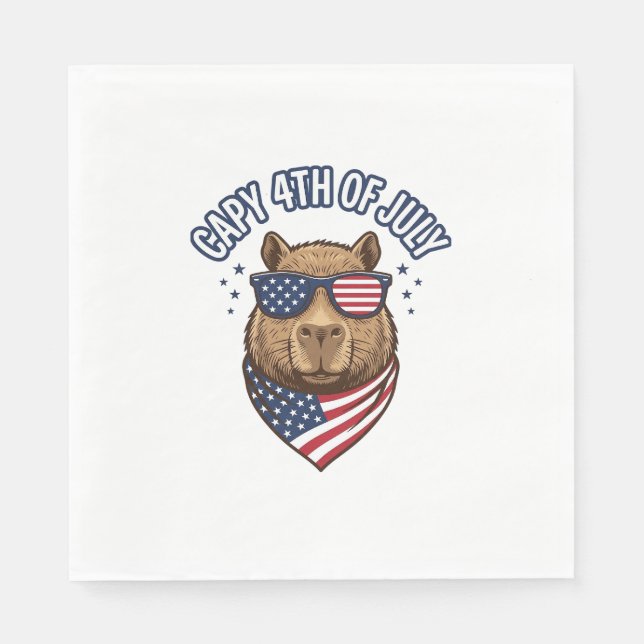 Capy 4th of July Patriotic Capybara Vector Design_ Napkin (Front)
