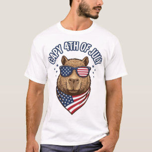 Capy 4th of July Patriotic Capybara Vector Design_ T-Shirt