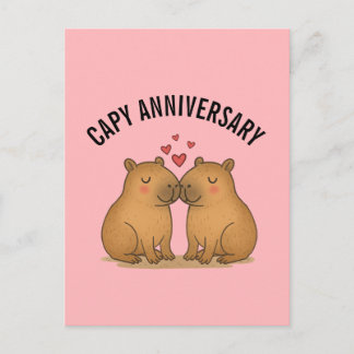 Capy Anniversary Valentines Cute Capybara Postcard