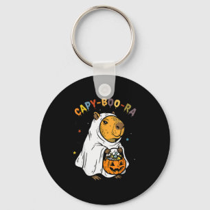 Capy-boo-ra Cappy Halloween Funny Capybara Costume Keychain