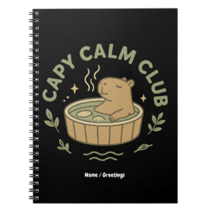Capy Calm Club Cute Capybara Retro Aesthetic Cozy  Notebook