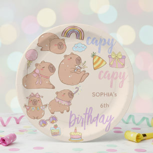 Capy capy birthday paper plate