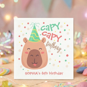 Capy capy capybara birthday napkin