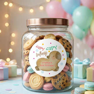 Capy capybara birthday classic round sticker