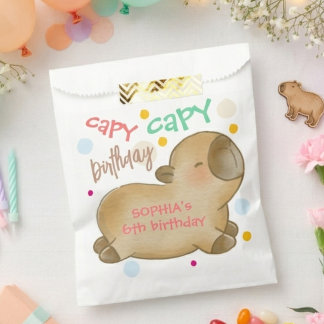 Capy capybara birthday favour bag
