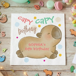 Capy capybara birthday napkin