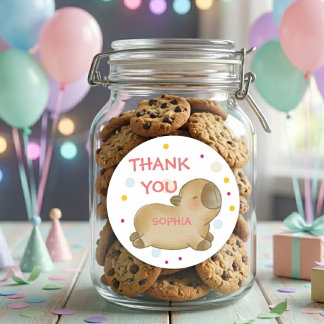 Capy capybara birthday thank you classic round sticker