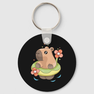 Capy Capybara Floatie Funny Xmas In July Girls Kid Keychain