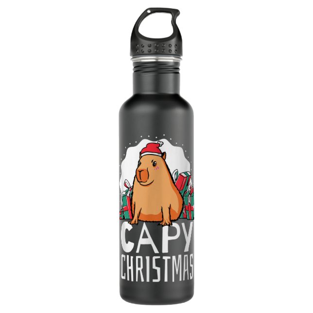 Capy Christmas Capybara  710 Ml Water Bottle (Front)