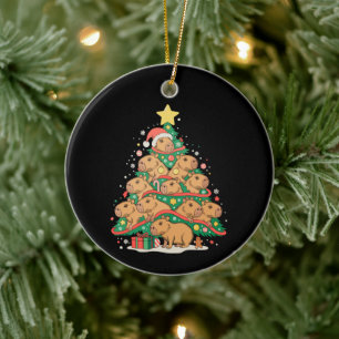 Capy Christmas Capybara Xmas Tree Holiday Season Ceramic Ornament