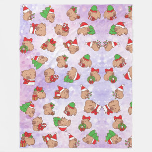Capy-Christmas Cozy Fleece Blanket
