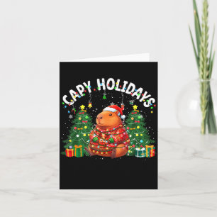Capy Holidays Capybara Santa Hat Xmas Men Women Ki Card