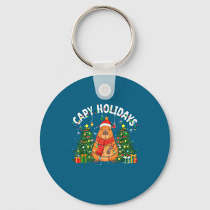 Capy Holidays Capybara Santa Hat Xmas Men Women Ki Keychain