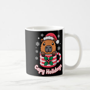 Capy Holidays Cute Capybara Christmas Santa Hat Coffee Mug