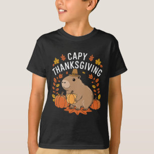 Capy Thanksgiving Funny Capybyra Thanksgiving Fall T-Shirt