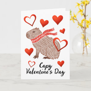 Capy Valentine’s Day Funny Capybara Lover Greeting Card