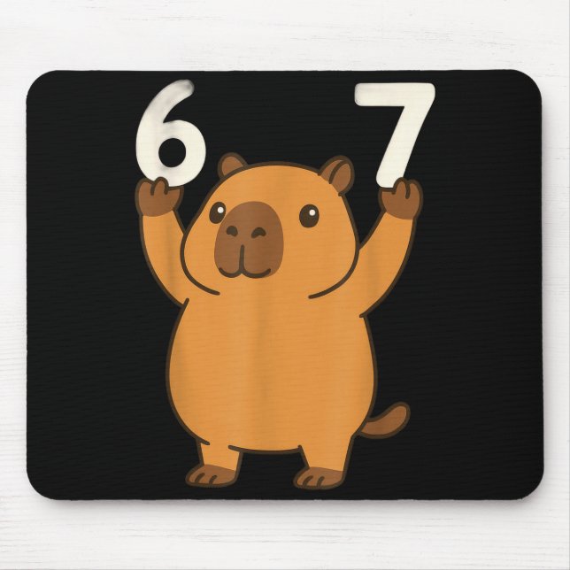 Capybara 67 Meme Six Seven Funny  Mouse Pad (Front)