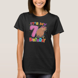 Capybara 7th Birthday Party Capybaras For Girls T-Shirt
