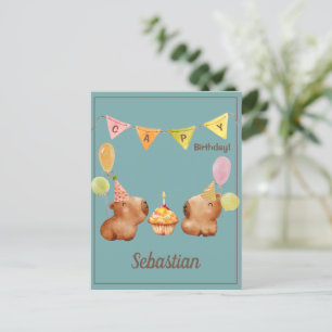 Capybara Adventure Birthday Party  Postcard