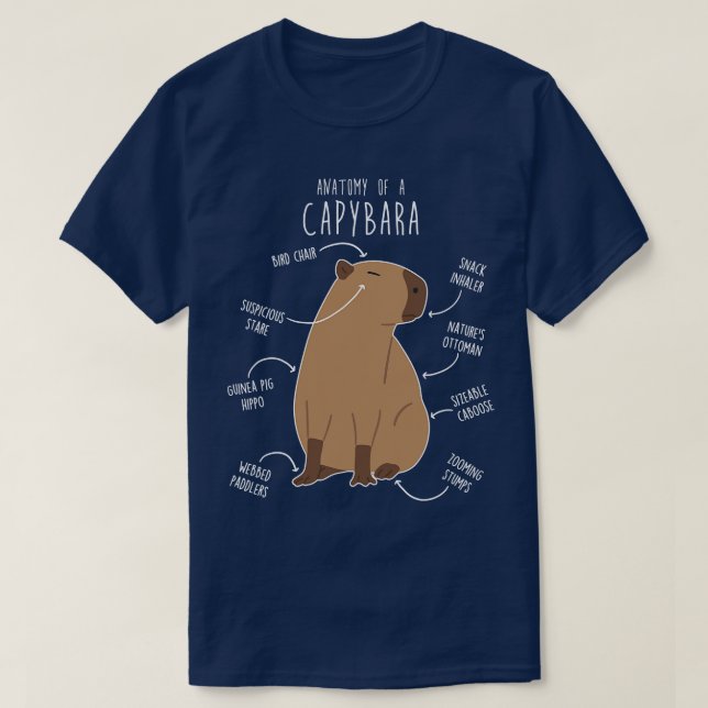 Capybara Anatomy 3 T-Shirt (Design Front)