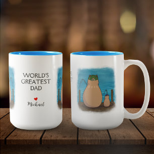Capybara and Son Personalized Father's Day Two-Tone Coffee Mug