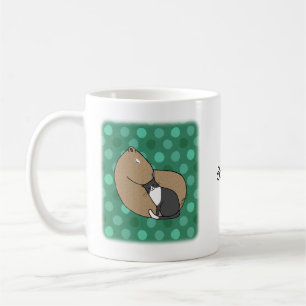 Capybara and Tuxedo Cat Friendship Custom Name Coffee Mug
