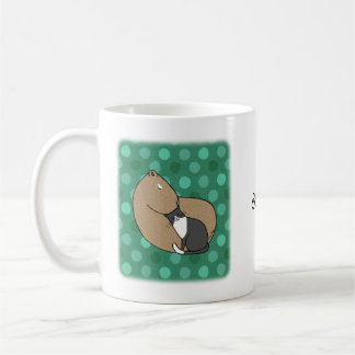 Capybara and Tuxedo Cat Friendship Custom Name Coffee Mug