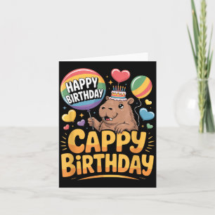 Capybara Animal Lover Fun Cappy Birthday Party Card