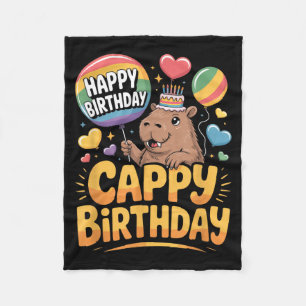 Capybara Animal Lover Fun Cappy Birthday Party Fleece Blanket