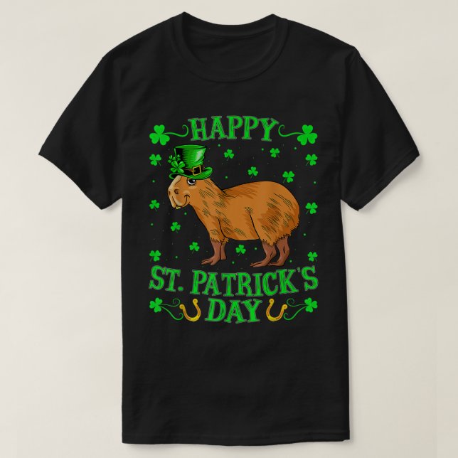 Capybara Animal Lover Leprechaun Capybara St  T-Shirt (Design Front)
