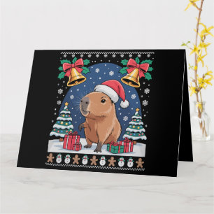 Capybara Animal Lover Xmas Gift Ugly Capybara Card