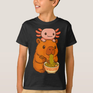 Capybara Anime Ramen Axolotl Funny Graphic Kawaii  T-Shirt