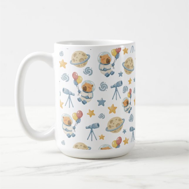 Capybara Astronaut Motif pour enfants - Mug (Gauche)