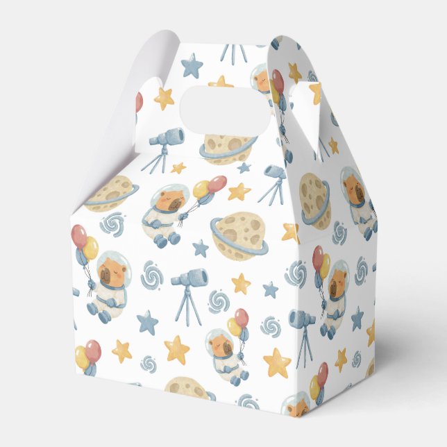 Capybara Astronaut Pattern Favour Boxes (Front Side)