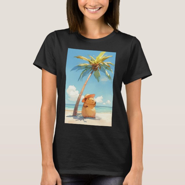 Capybara At The Tropics T-Shirt (Front)