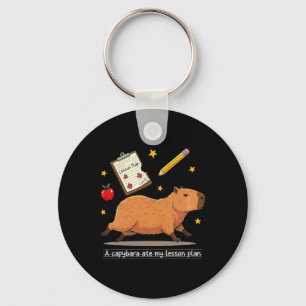 Capybara Ate My Lesson Plan Teacher Student Back T Keychain