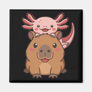 Capybara Axolotl Kawaii Animal Lover Zoo Day Magnet