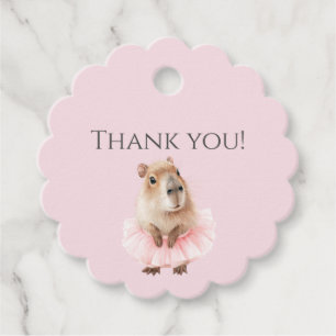 Capybara Baby Shower Favor Tag • Girl Edition