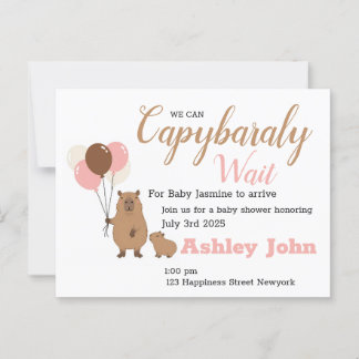 Capybara Baby Shower Honouring Invitation | card