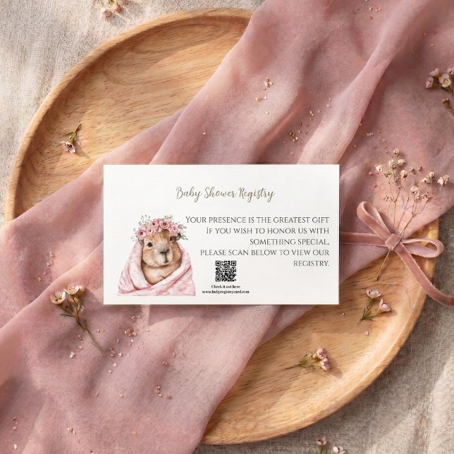 Capybara Baby Shower Registry Card (Capybara Baby shower Registry card)