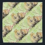 Capybara Bandana<br><div class="desc">A tiny watercolor painting of a Capybara mother with her baby.</div>